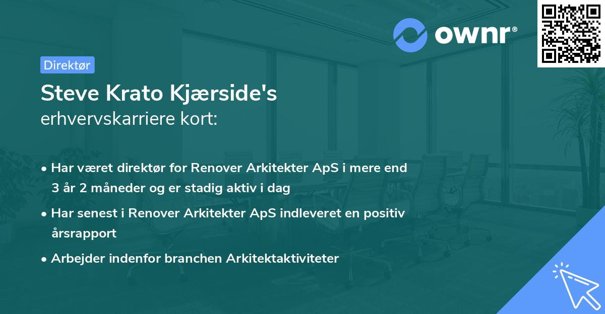 Steve Krato Kjærside's erhvervskarriere kort