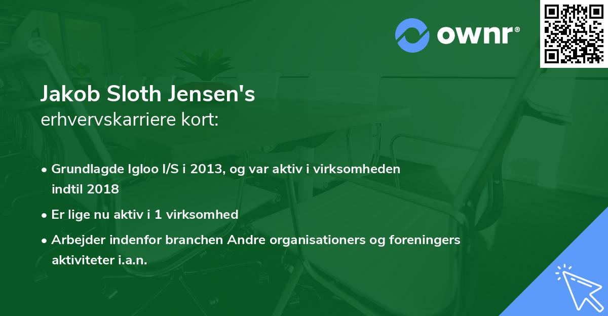 Jakob Sloth Jensen's erhvervskarriere kort