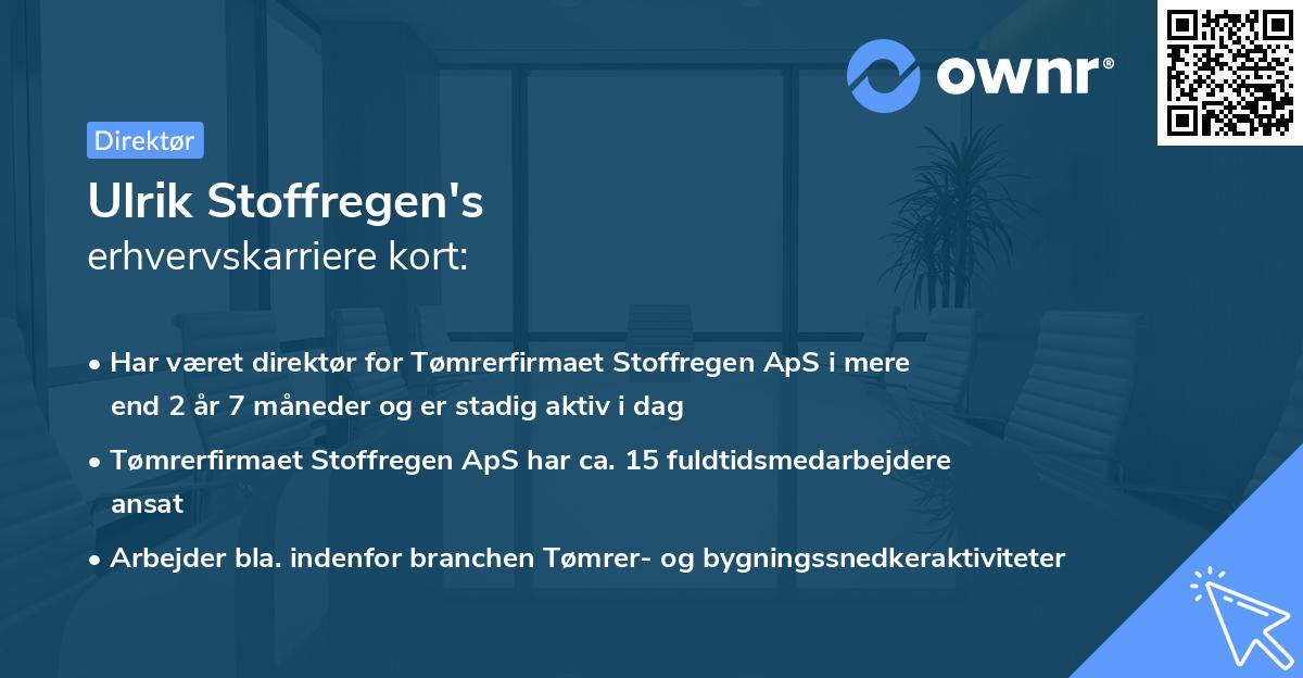 Ulrik Stoffregen's erhvervskarriere kort