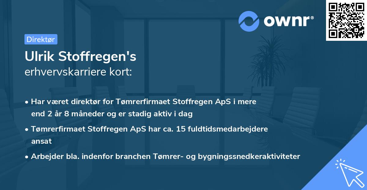 Ulrik Stoffregen's erhvervskarriere kort