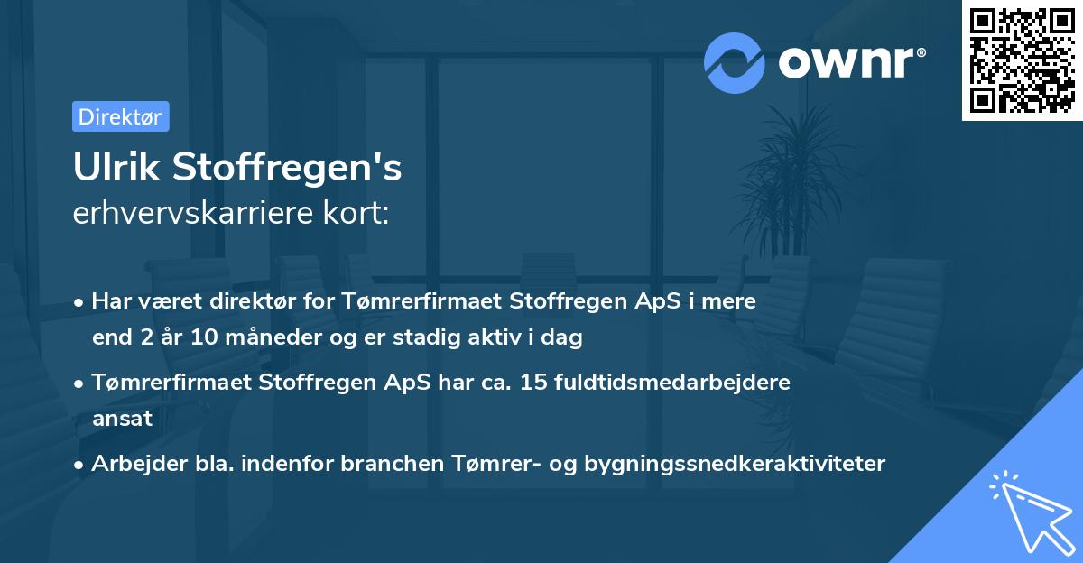 Ulrik Stoffregen's erhvervskarriere kort