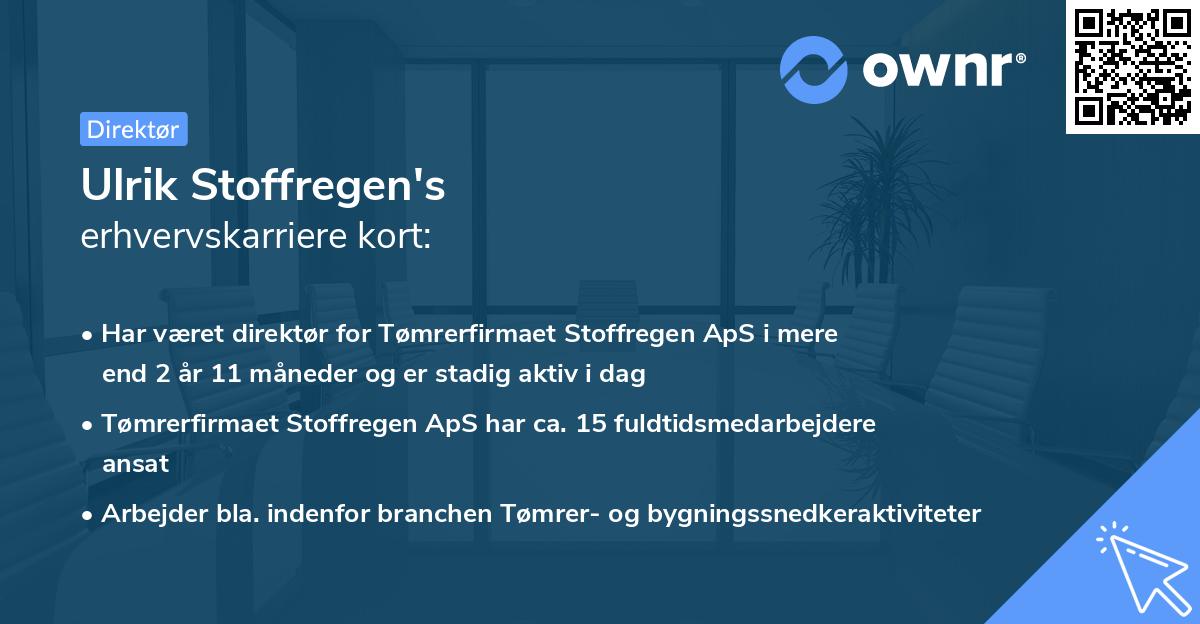 Ulrik Stoffregen's erhvervskarriere kort