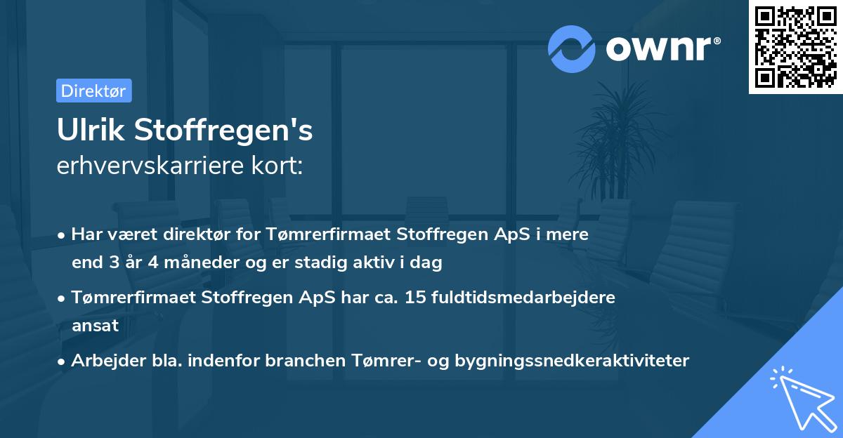 Ulrik Stoffregen's erhvervskarriere kort