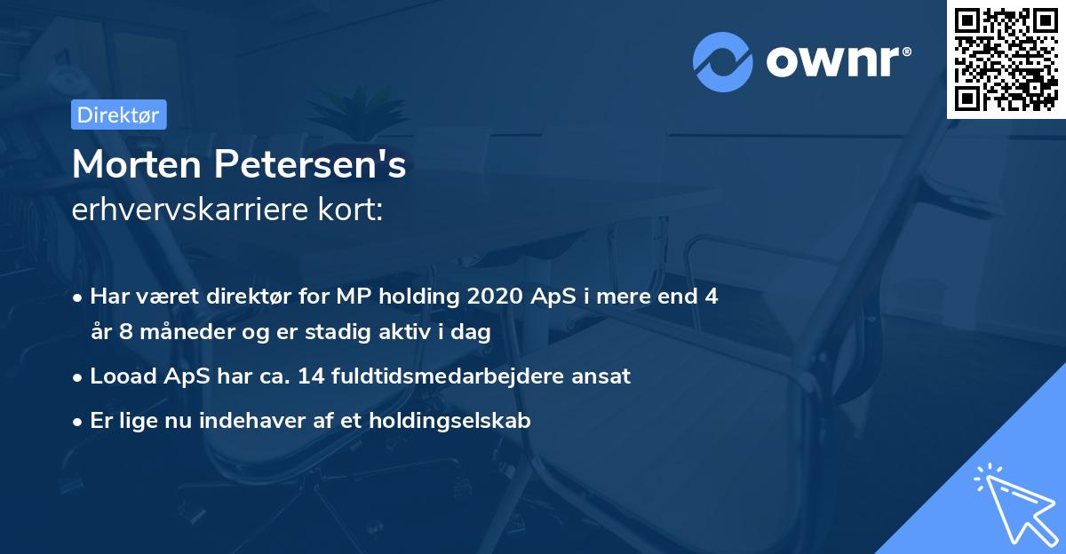 Morten Petersen's erhvervskarriere kort