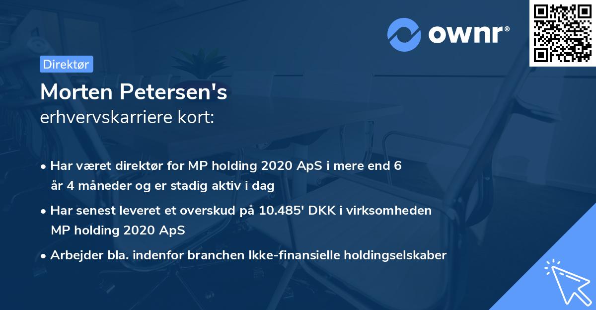 Morten Petersen's erhvervskarriere kort