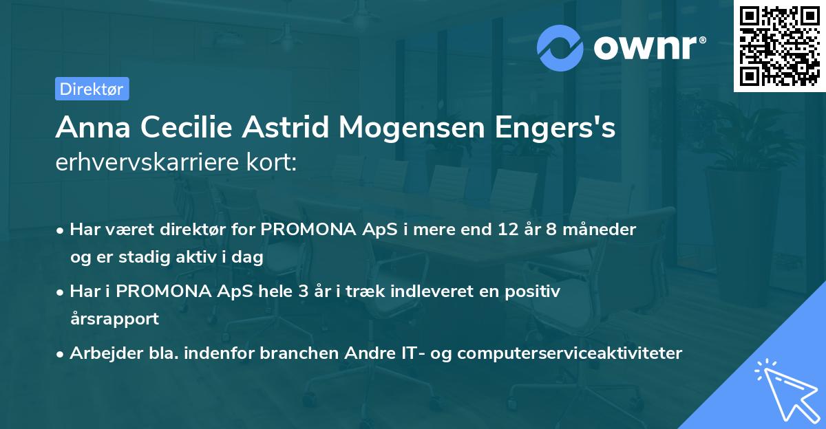 Anna Cecilie Astrid Mogensen Engers's erhvervskarriere kort