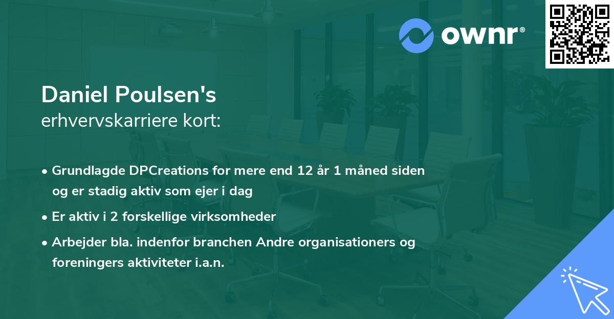 Daniel Poulsen's erhvervskarriere kort