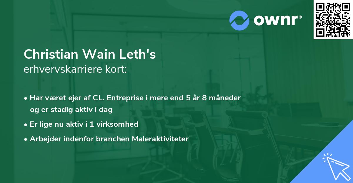 Christian Wain Leth's erhvervskarriere kort