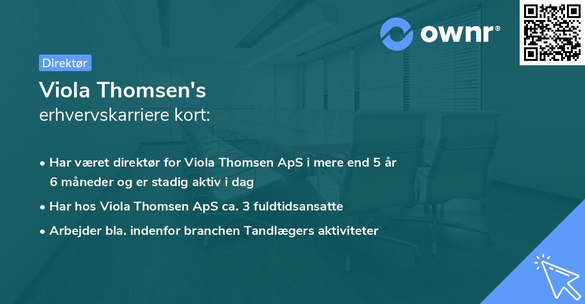 Viola Thomsen's erhvervskarriere kort
