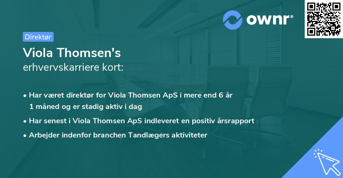 Viola Thomsen's erhvervskarriere kort