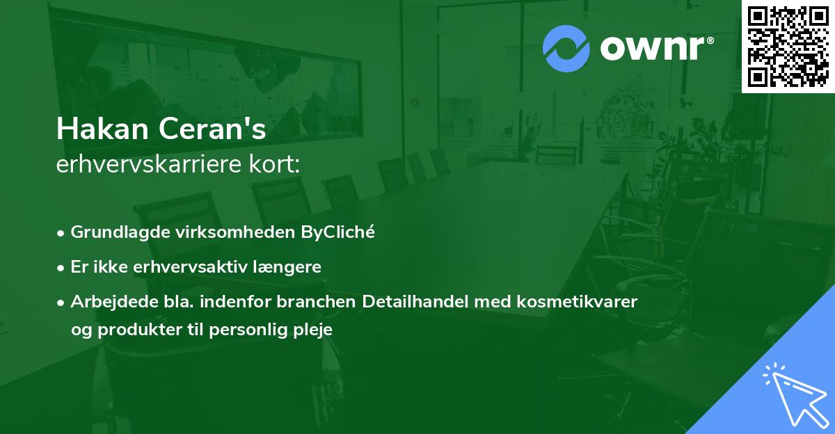 Hakan Ceran's erhvervskarriere kort