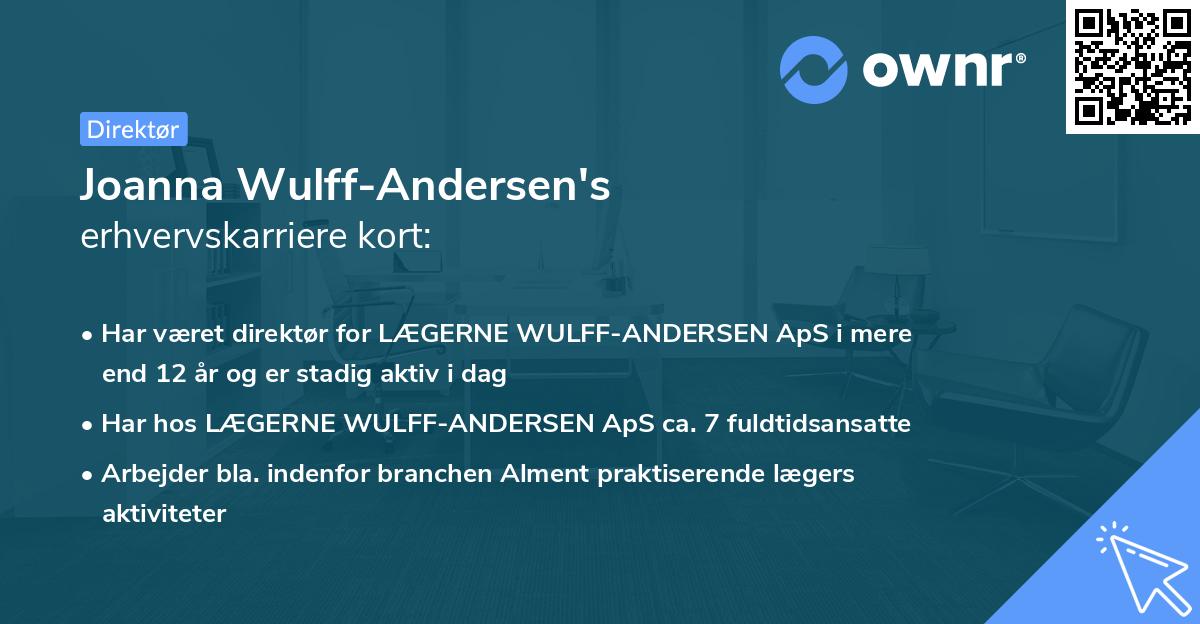 Joanna Wulff-Andersen's erhvervskarriere kort