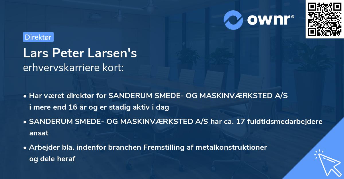 Lars Peter Larsen's erhvervskarriere kort