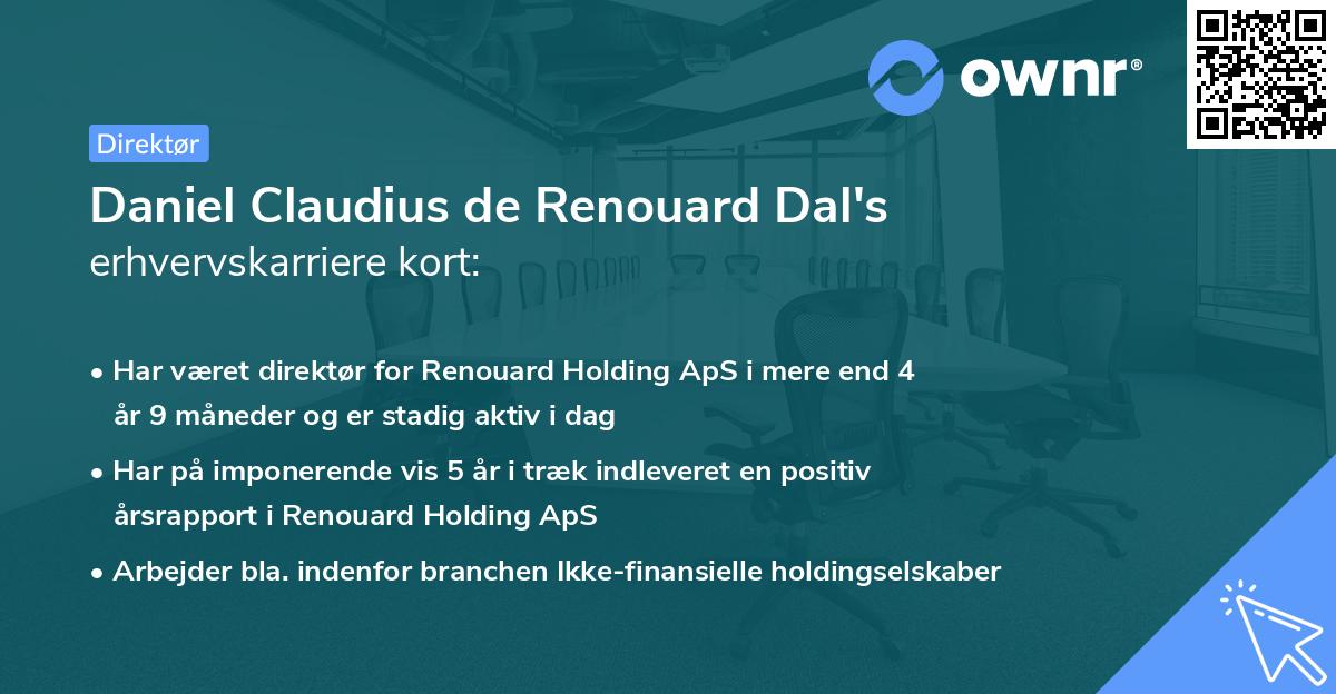 Daniel Claudius de Renouard Dal's erhvervskarriere kort