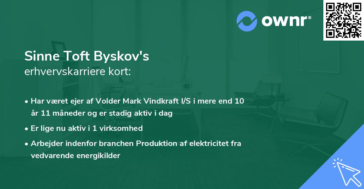 Sinne Toft Byskov's erhvervskarriere kort