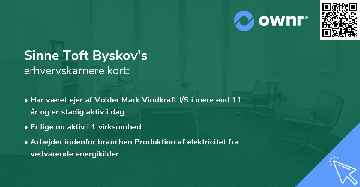 Sinne Toft Byskov's erhvervskarriere kort