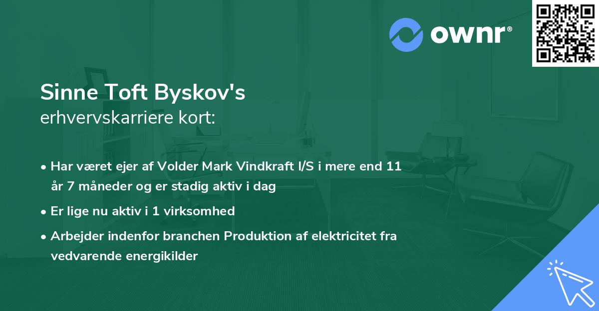 Sinne Toft Byskov's erhvervskarriere kort