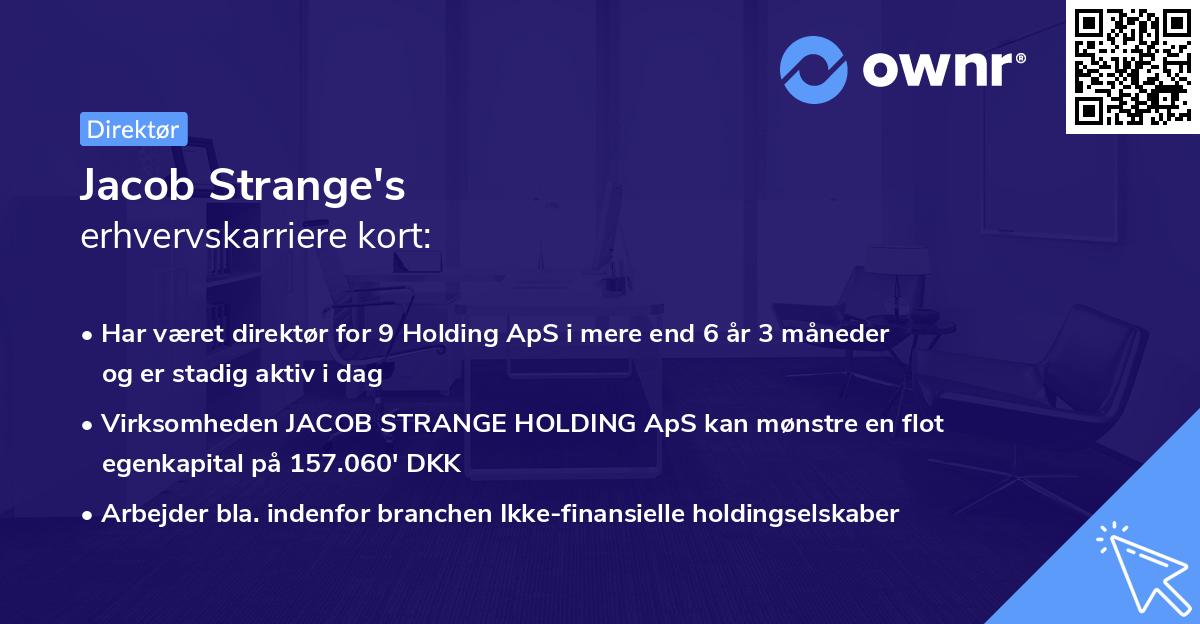Jacob Strange's erhvervskarriere kort