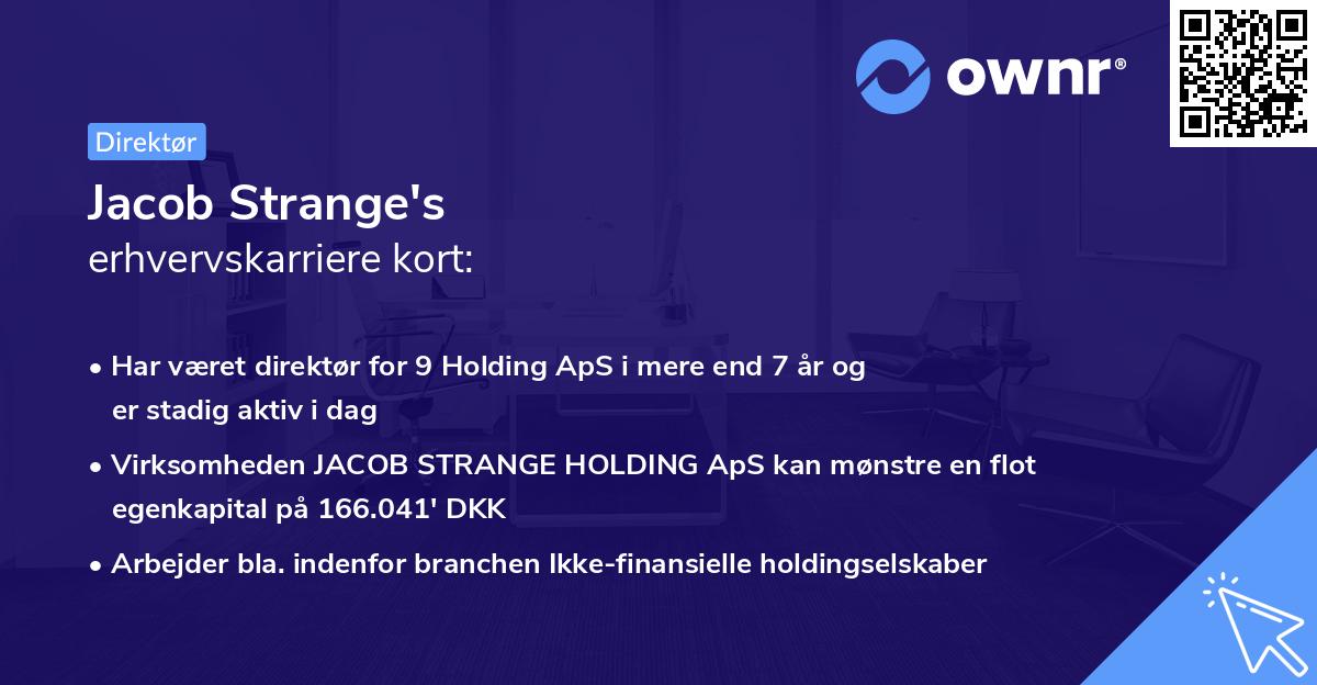 Jacob Strange's erhvervskarriere kort