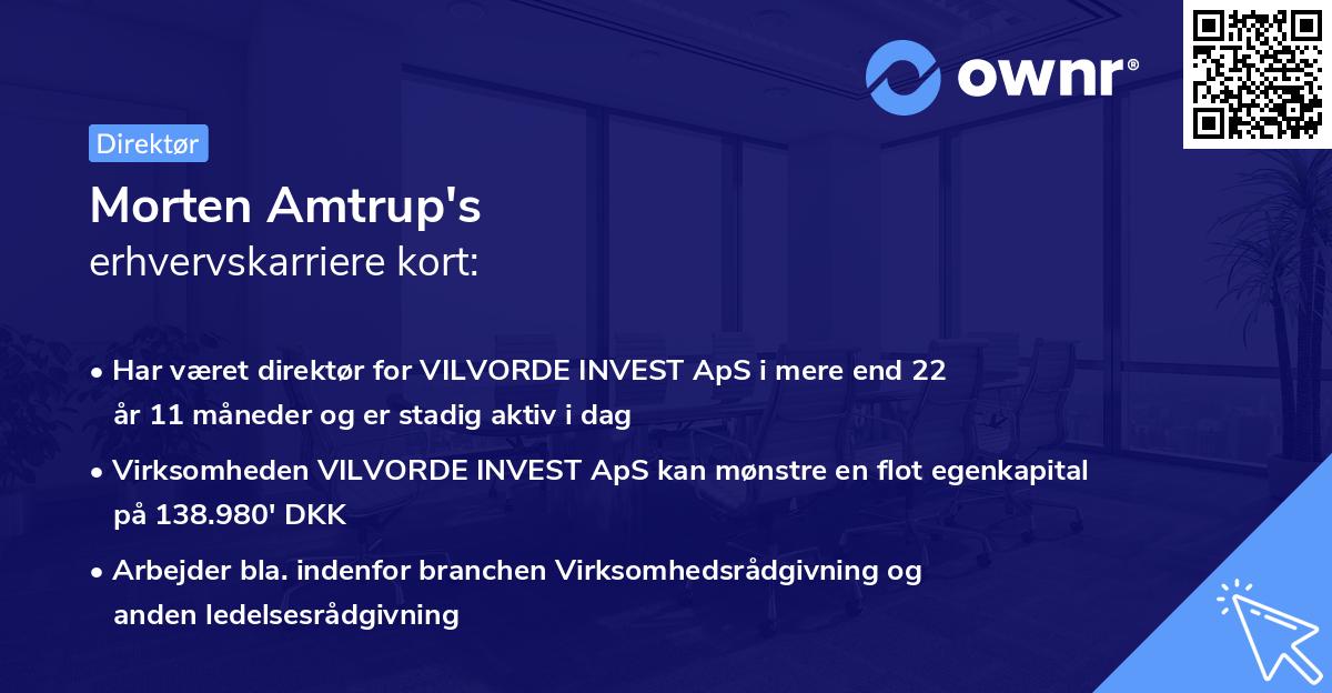 Morten Amtrup's erhvervskarriere kort