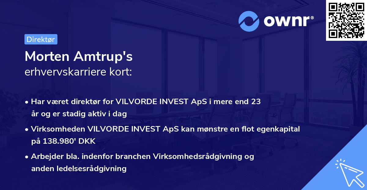 Morten Amtrup's erhvervskarriere kort