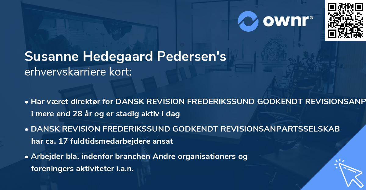Susanne Hedegaard Pedersen's erhvervskarriere kort