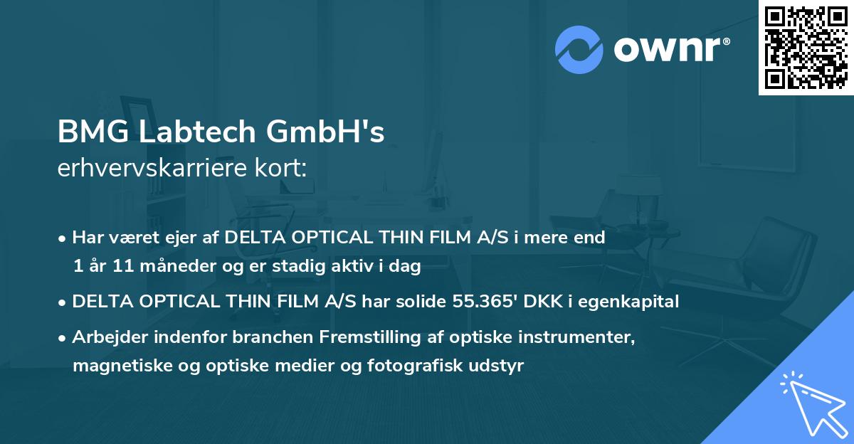 BMG Labtech GmbH's erhvervskarriere kort