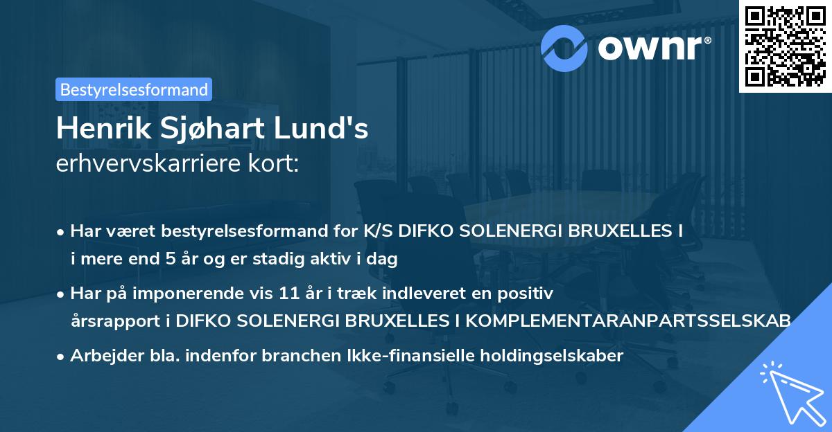 Henrik Sjøhart Lund's erhvervskarriere kort