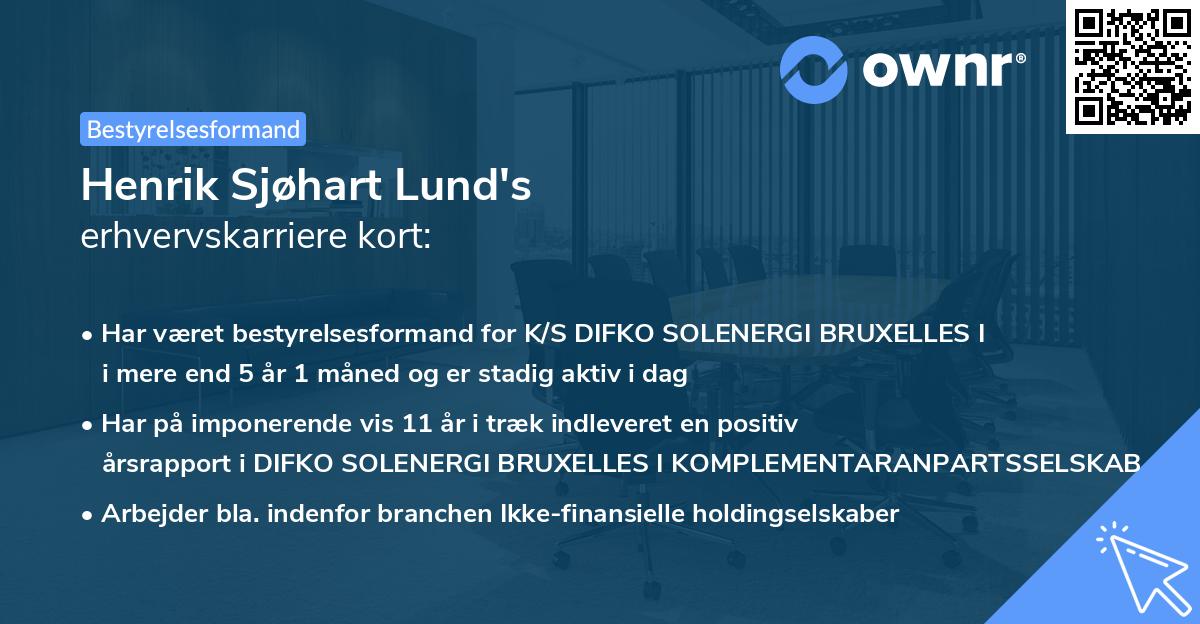 Henrik Sjøhart Lund's erhvervskarriere kort