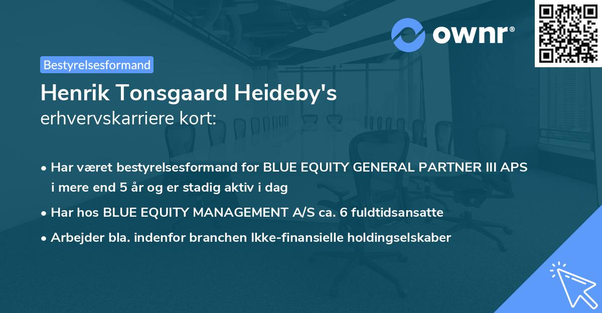 Henrik Tonsgaard Heideby's erhvervskarriere kort