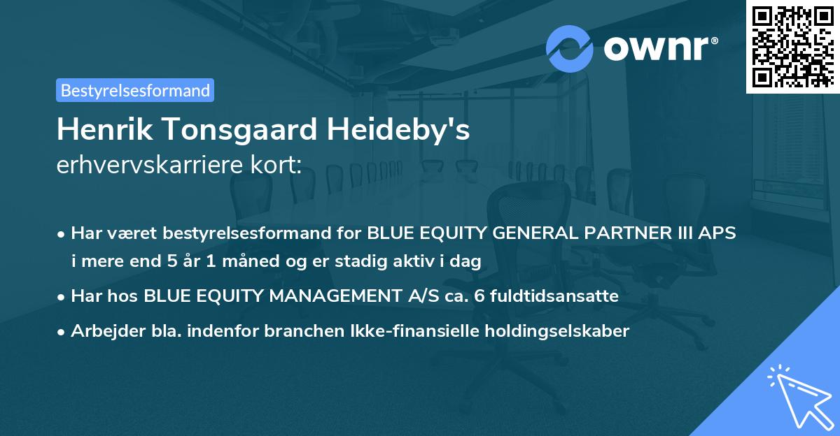 Henrik Tonsgaard Heideby's erhvervskarriere kort