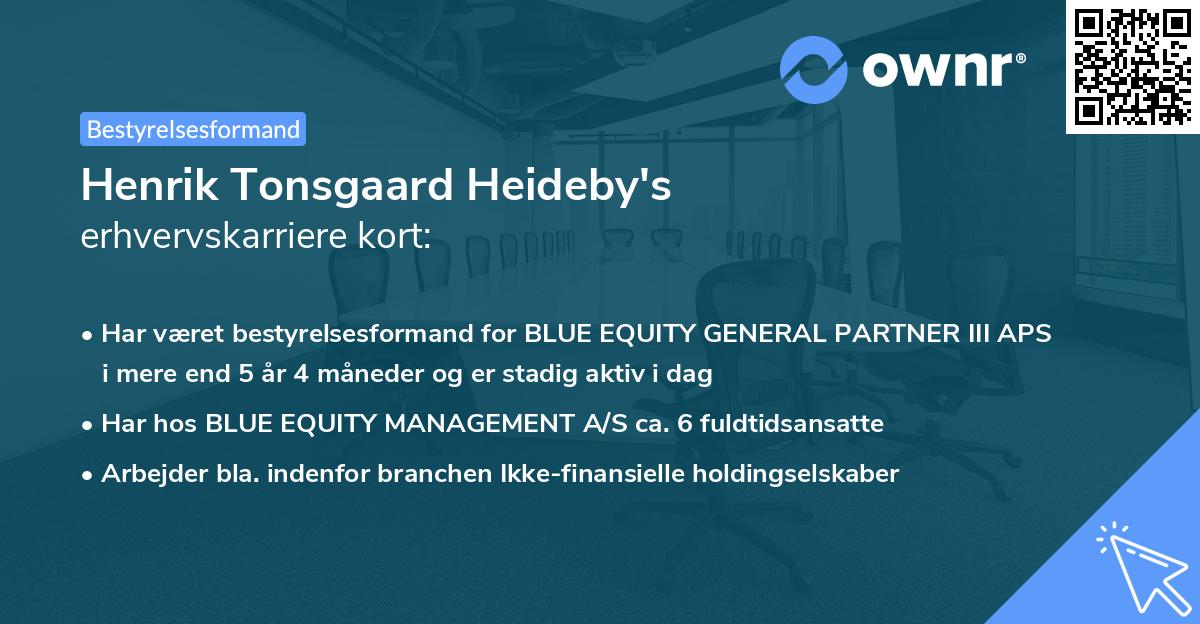Henrik Tonsgaard Heideby's erhvervskarriere kort