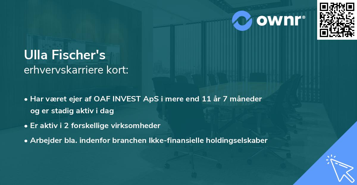 Ulla Fischer's erhvervskarriere kort