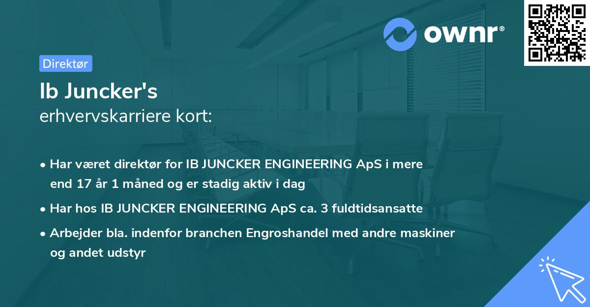 Ib Juncker's erhvervskarriere kort