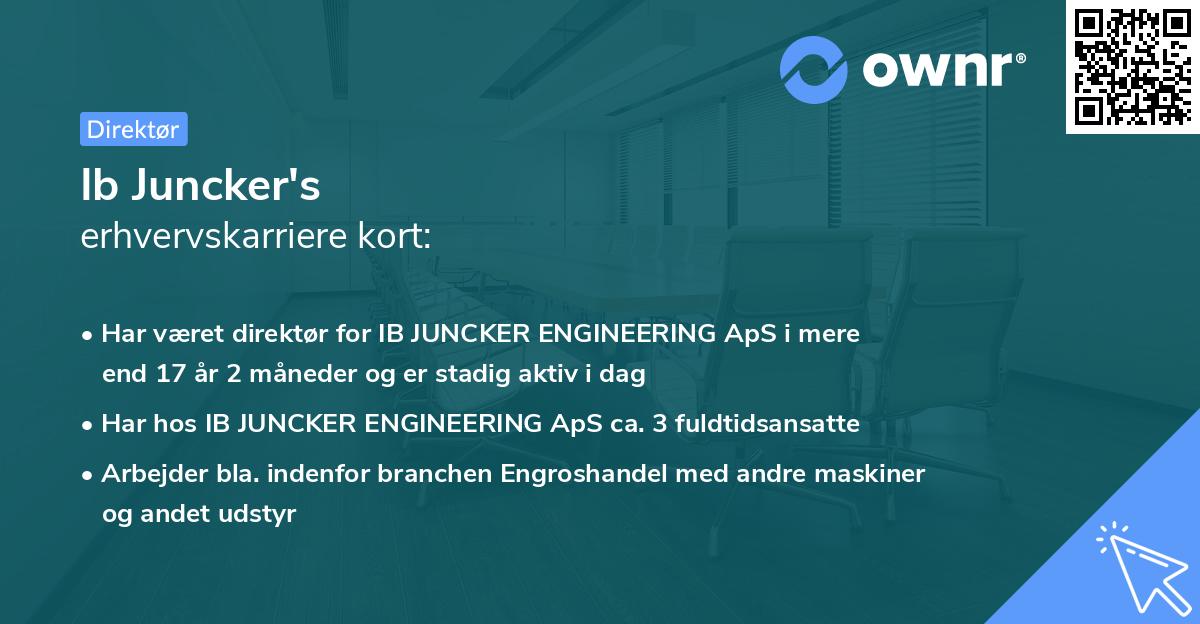 Ib Juncker's erhvervskarriere kort