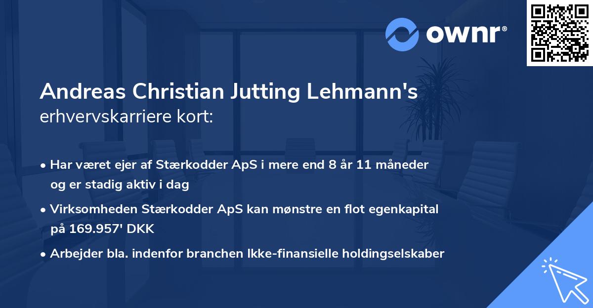 Andreas Christian Jutting Lehmann's erhvervskarriere kort