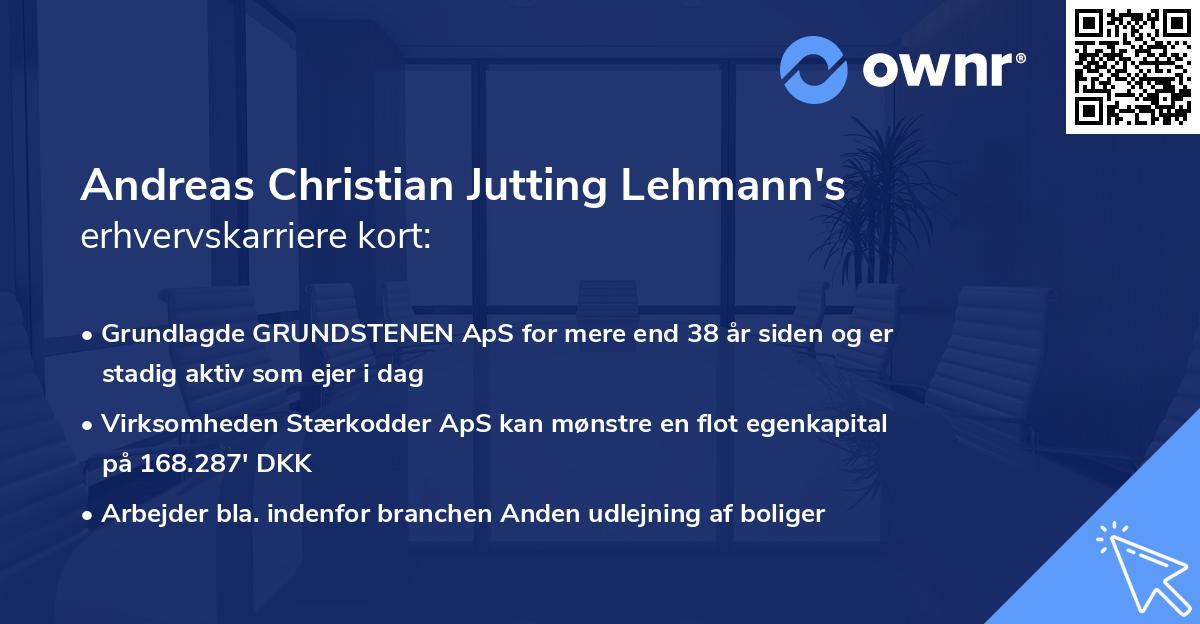 Andreas Christian Jutting Lehmann's erhvervskarriere kort