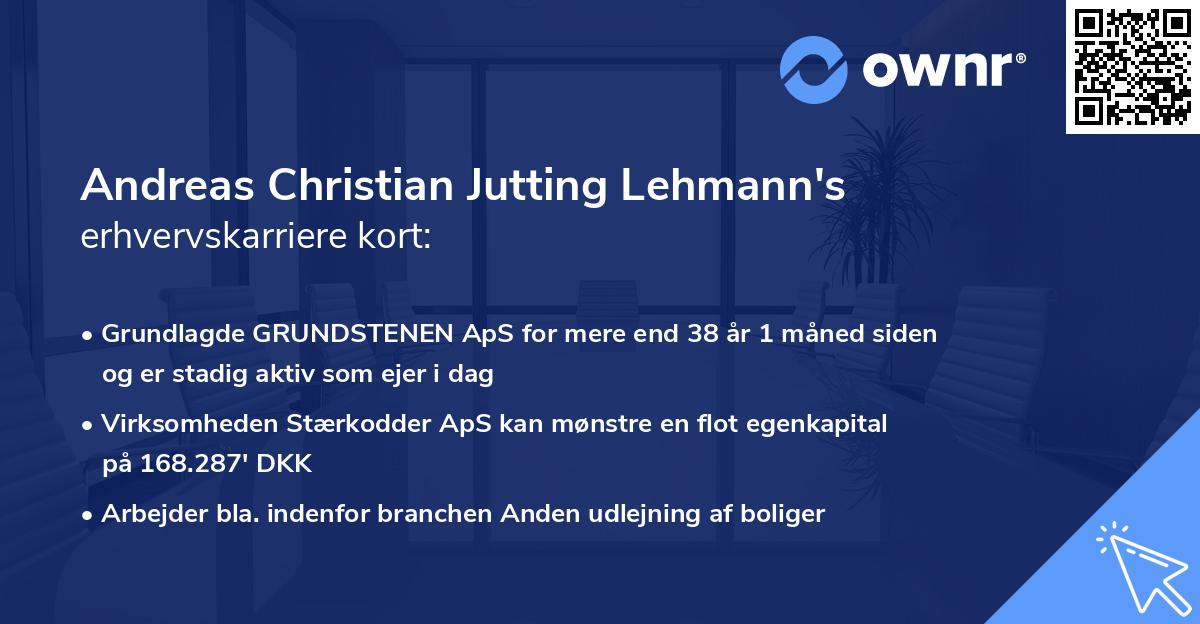 Andreas Christian Jutting Lehmann's erhvervskarriere kort