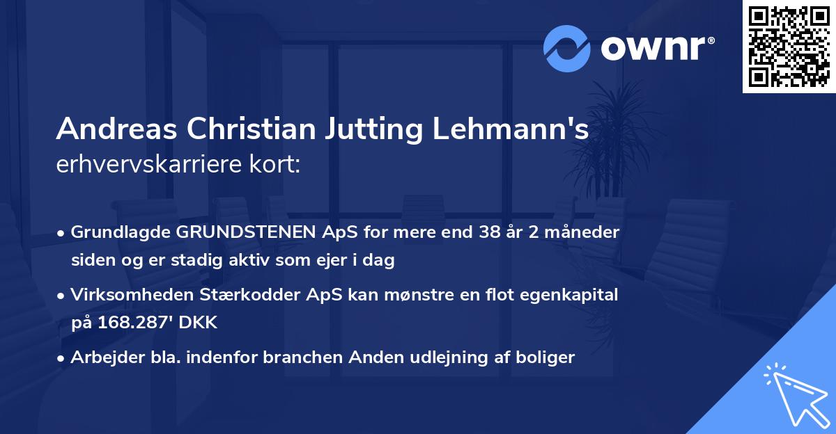 Andreas Christian Jutting Lehmann's erhvervskarriere kort