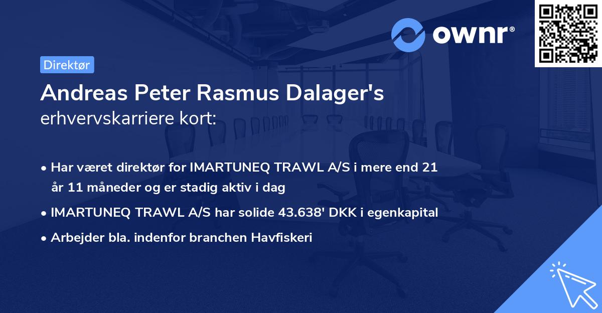 Andreas Peter Rasmus Dalager's erhvervskarriere kort