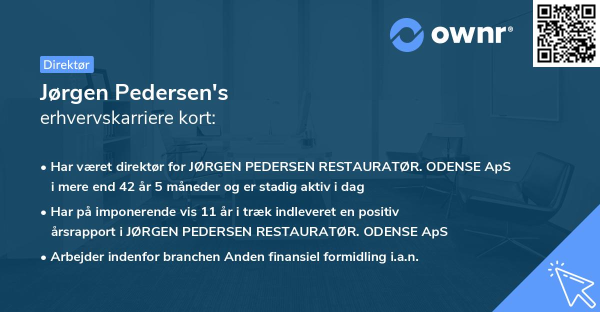 Jørgen Pedersen's erhvervskarriere kort