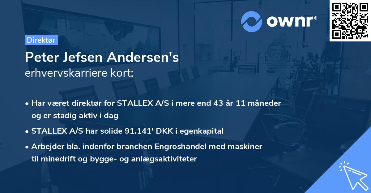 Peter Jefsen Andersen's erhvervskarriere kort