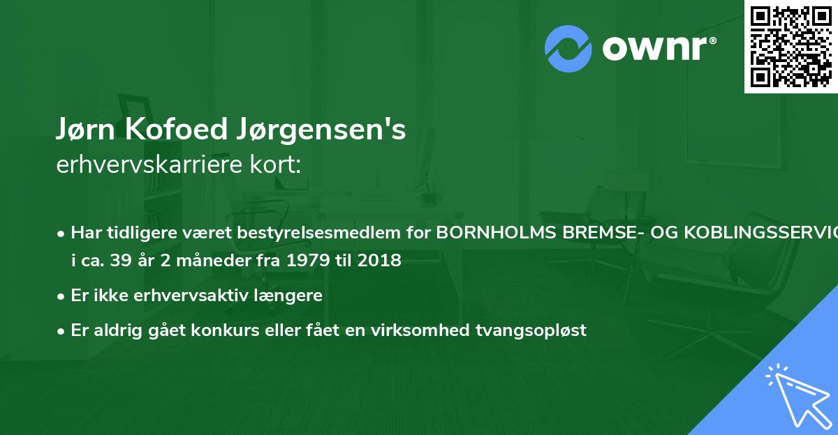 Jørn Kofoed Jørgensen's erhvervskarriere kort