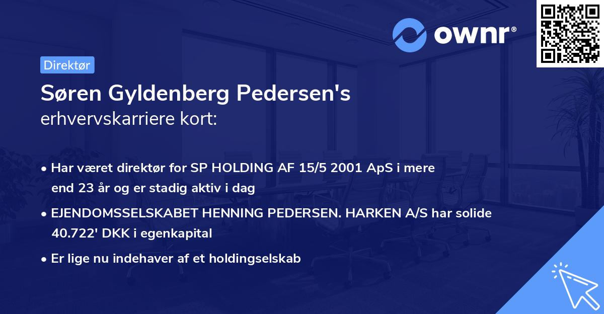 Søren Gyldenberg Pedersen's erhvervskarriere kort