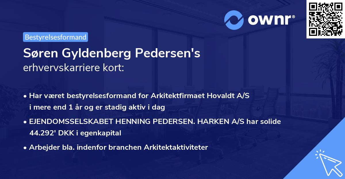 Søren Gyldenberg Pedersen's erhvervskarriere kort