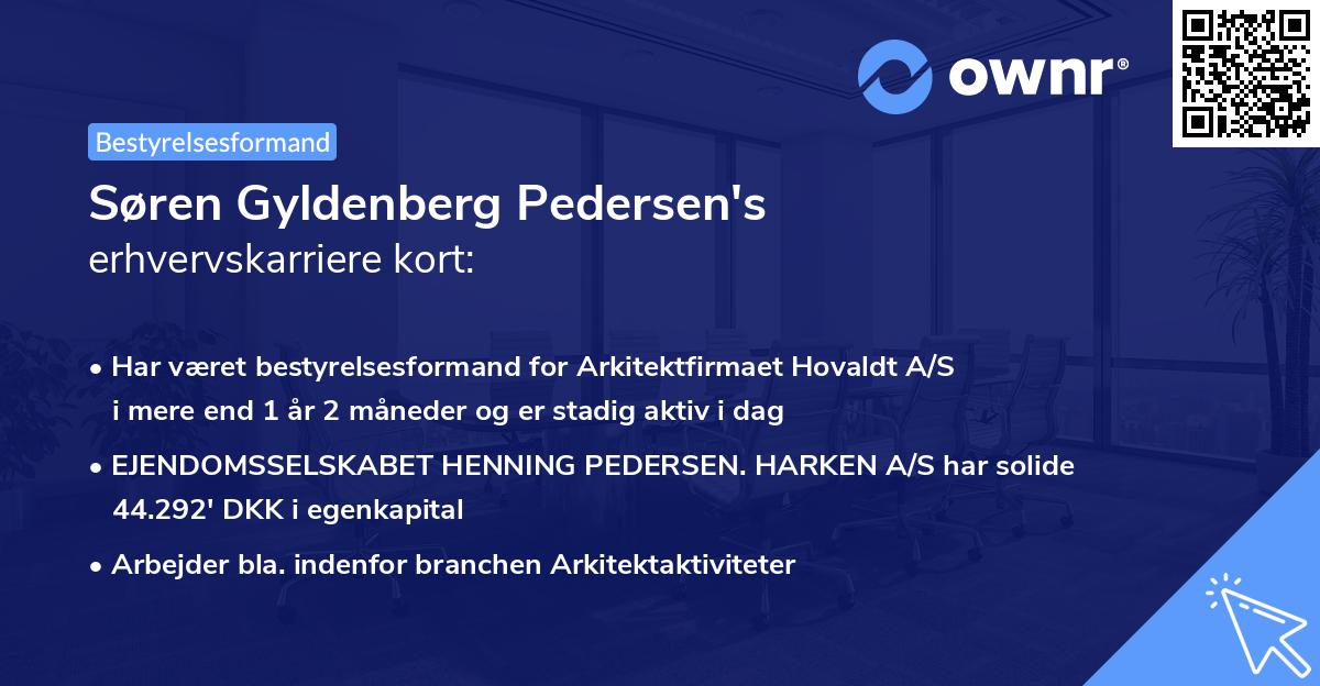 Søren Gyldenberg Pedersen's erhvervskarriere kort