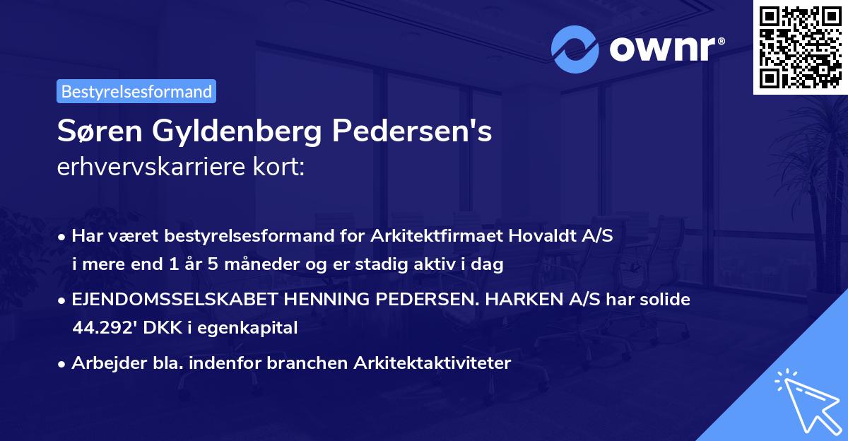 Søren Gyldenberg Pedersen's erhvervskarriere kort