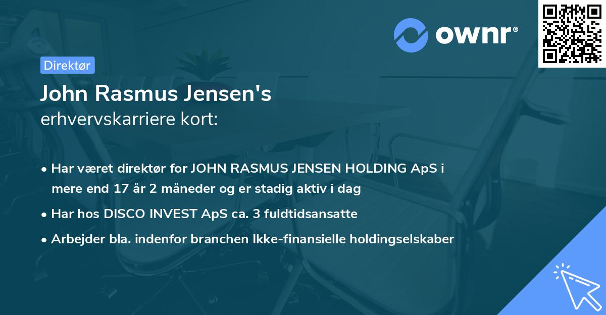John Rasmus Jensen's erhvervskarriere kort