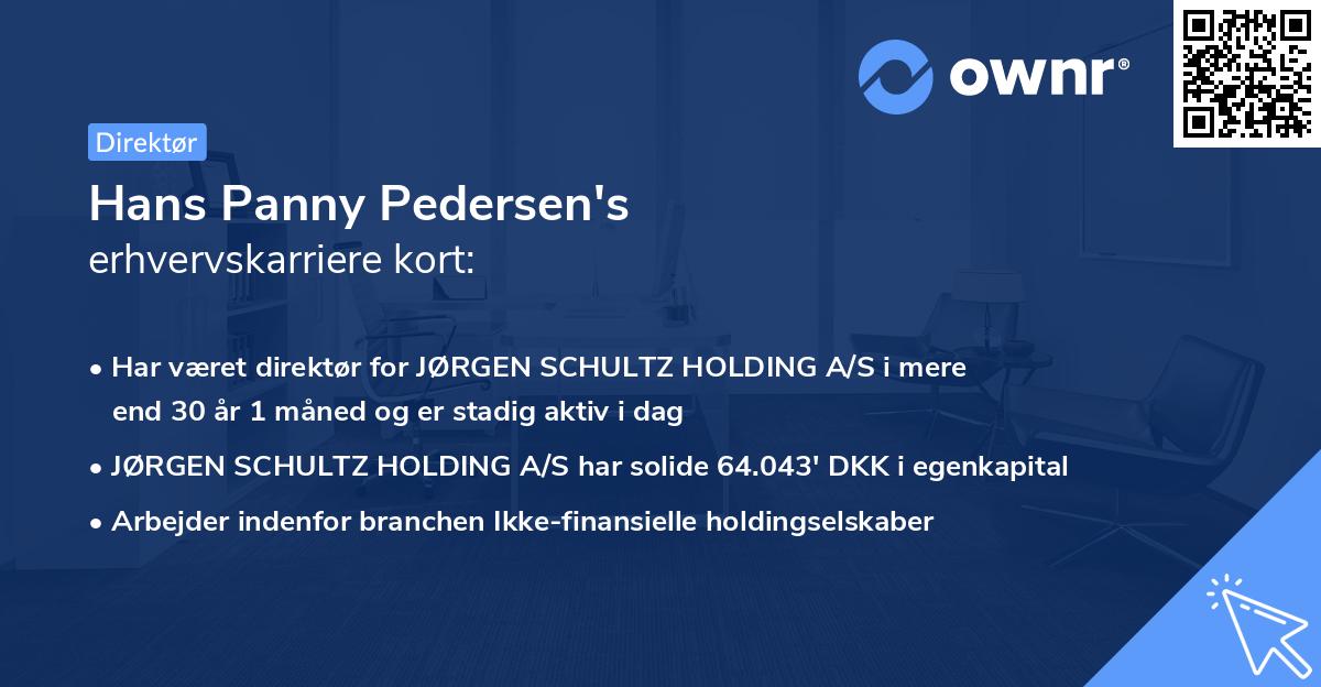 Hans Panny Pedersen's erhvervskarriere kort