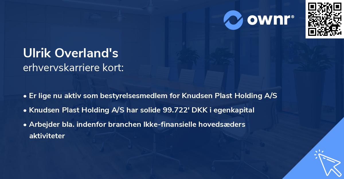 Ulrik Overland's erhvervskarriere kort